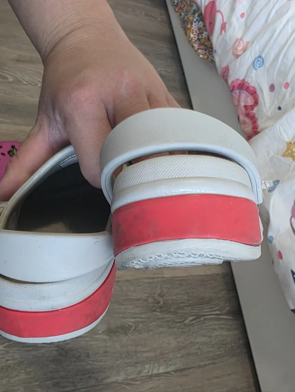Kids Shark Clog Sandals - Gray with Red Accent
